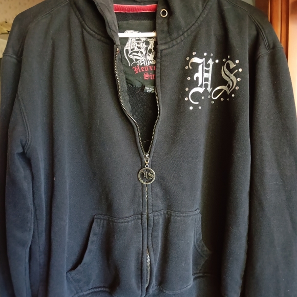 Heavenly Sins htf Vintage rhinestone Hoodie. Mising hoodie strings. L - Picture 4 of 7